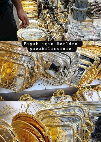 Parlak Altın Renkli Mutfak Tepsileri - Görsel 2