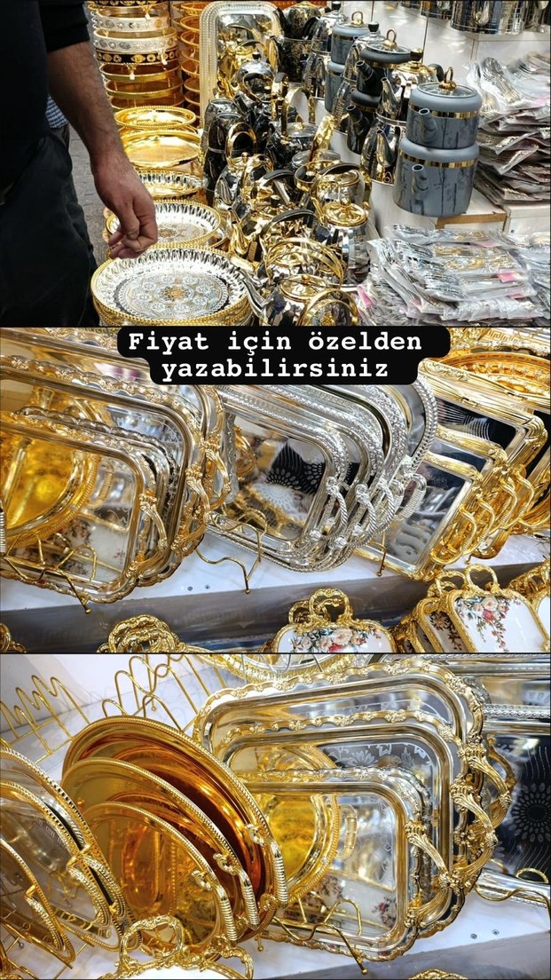 Parlak Altın Renkli Mutfak Tepsileri - Görsel 2