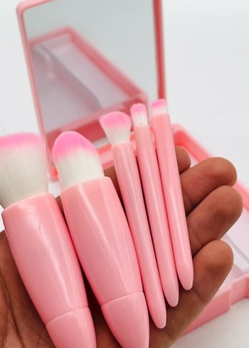 Pembe Makyaj Fırça Seti - Görsel 2