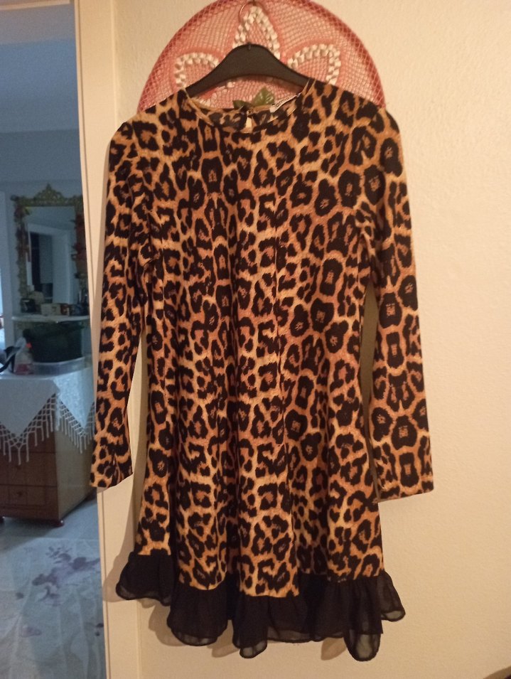 Kürk Detaylı Kahverengi Desenli Kedi Kıyafeti - Görsel 2