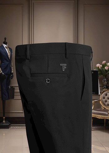 Klasik Siyah Erkek Kruvaze Takım Elbise - Görsel 4