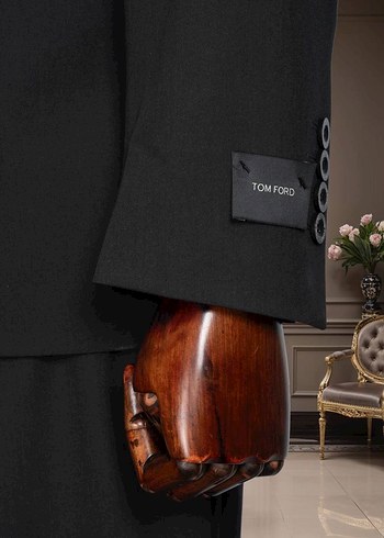 Klasik Siyah Erkek Kruvaze Takım Elbise - Görsel 3