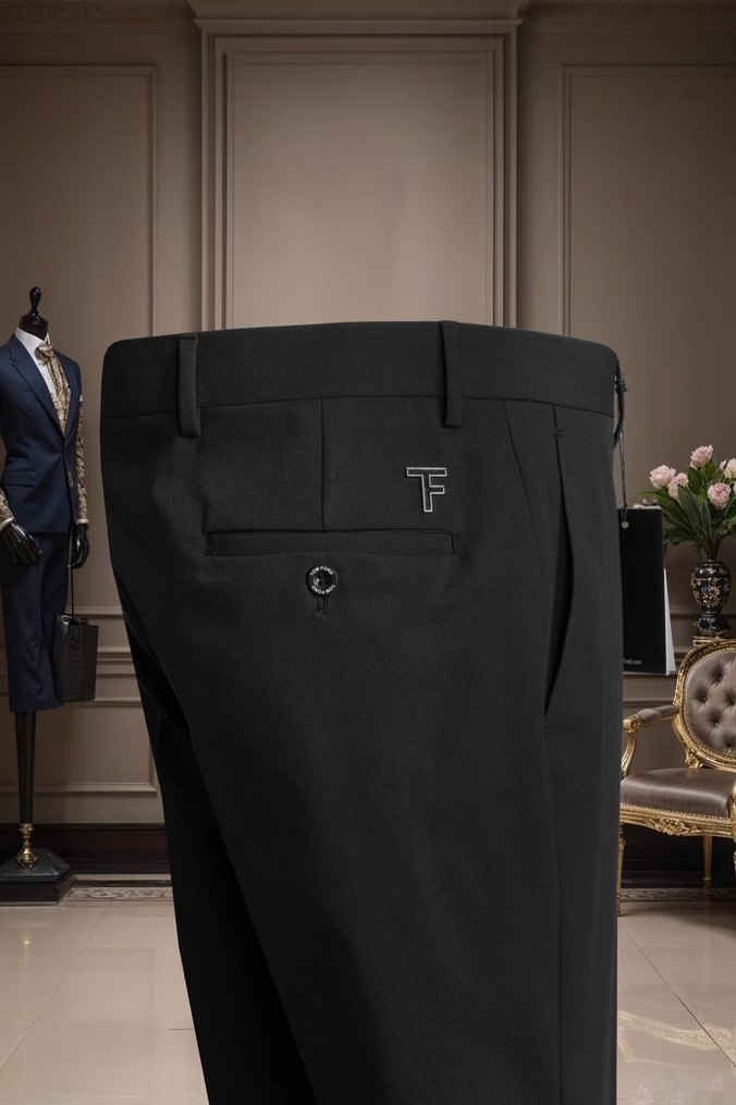 Klasik Siyah Erkek Kruvaze Takım Elbise - Görsel 4