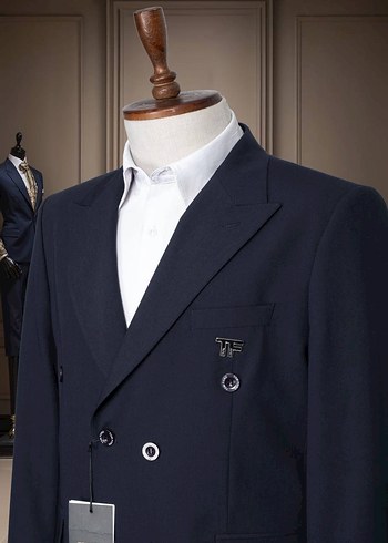 Erkek Lacivert Modern Klasik Takım Elbise - Görsel 3