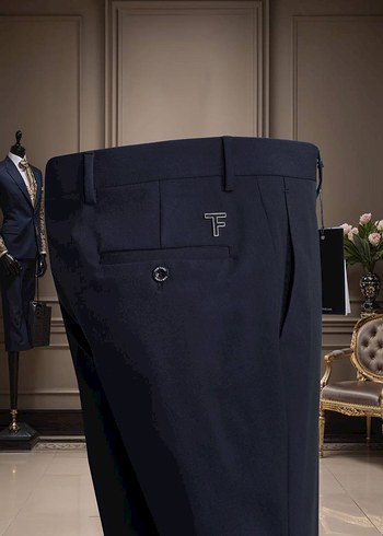 Erkek Lacivert Modern Klasik Takım Elbise - Görsel 4
