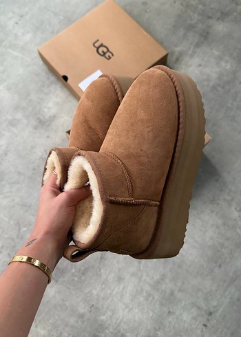 Ugg  Süet Kadın Dolgu Topuk Bot - Görsel 3