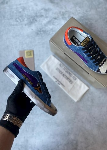 Renkli Payetli Kadın Kot Sneakers Golden Goose Deluxe - Görsel 6