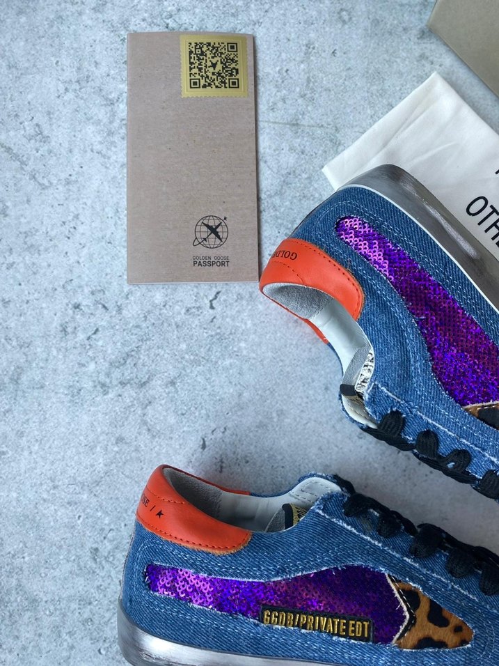 Renkli Payetli Kadın Kot Sneakers Golden Goose Deluxe - Görsel 3