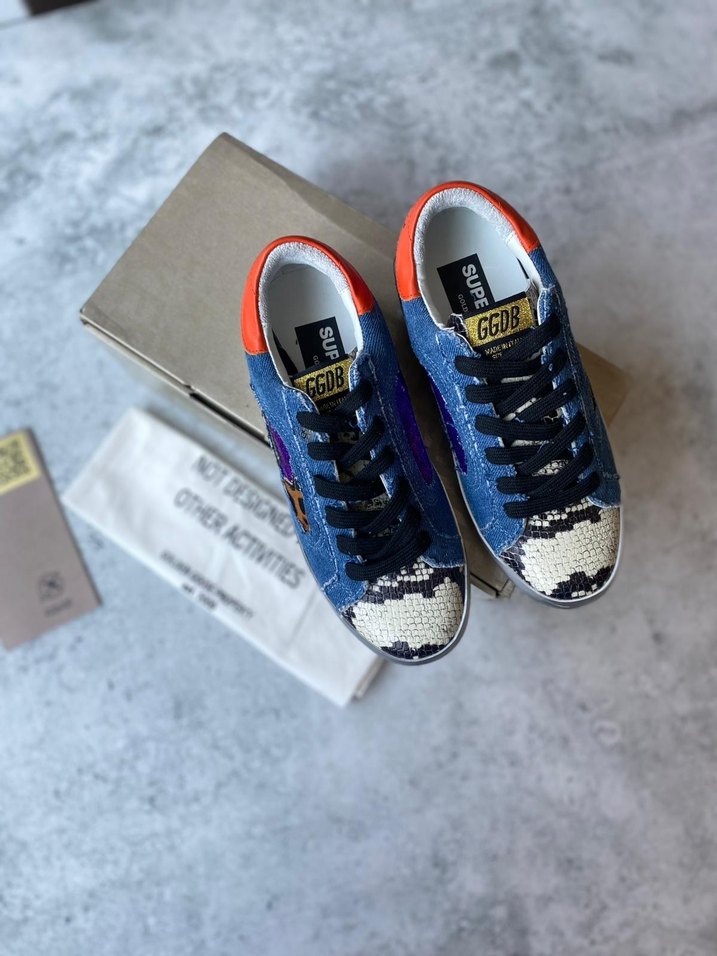 Renkli Payetli Kadın Kot Sneakers Golden Goose Deluxe - Görsel 2