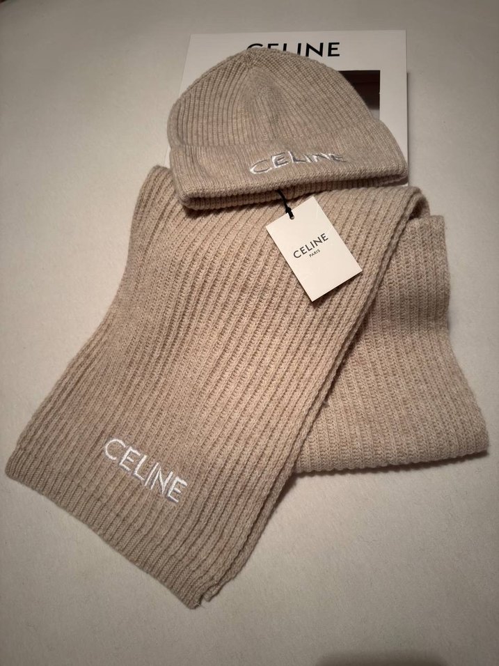 Pembe Örgü Kadın Bere ve Atkı Seti - Görsel 4