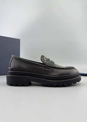Dior İşlemeli Siyah Platform Loafer - Görsel 4