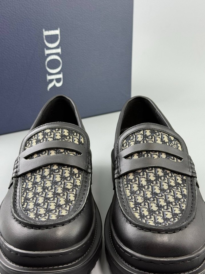 Dior İşlemeli Siyah Platform Loafer - Görsel 2