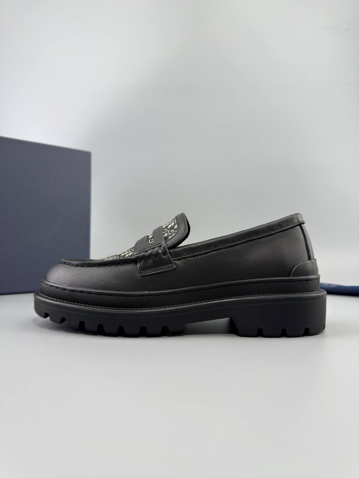 Dior İşlemeli Siyah Platform Loafer - Görsel 3