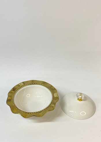 Porselen Parlak Beyaz Kapaklı Şekerlik - Görsel 4