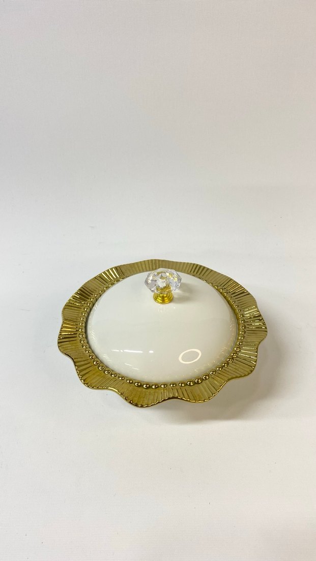 Porselen Parlak Beyaz Kapaklı Şekerlik - Görsel 3