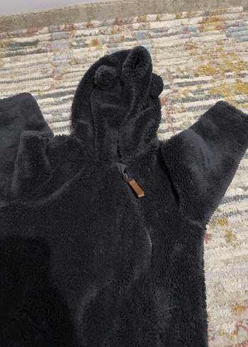 Koyu Gri Erkek Bebek Peluş Tulum - Görsel 5