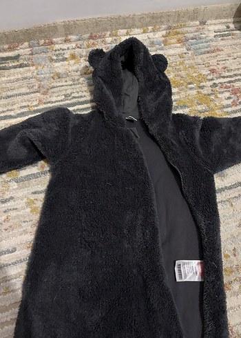 Koyu Gri Erkek Bebek Peluş Tulum - Görsel 3