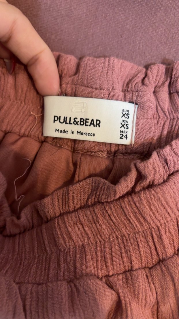 Pembe Yüksek Bel Mini Şort - Görsel 5