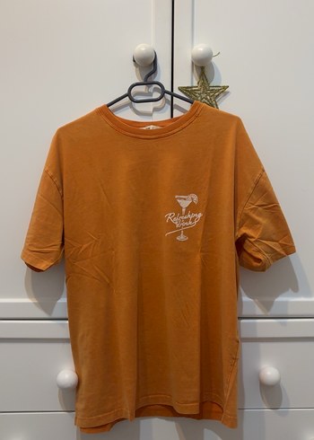 Turuncu Baskılı Kadın Tişört - Görsel 2