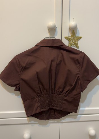 Kahverengi Fitted Korseli gomlek Midi Boy - Görsel 5