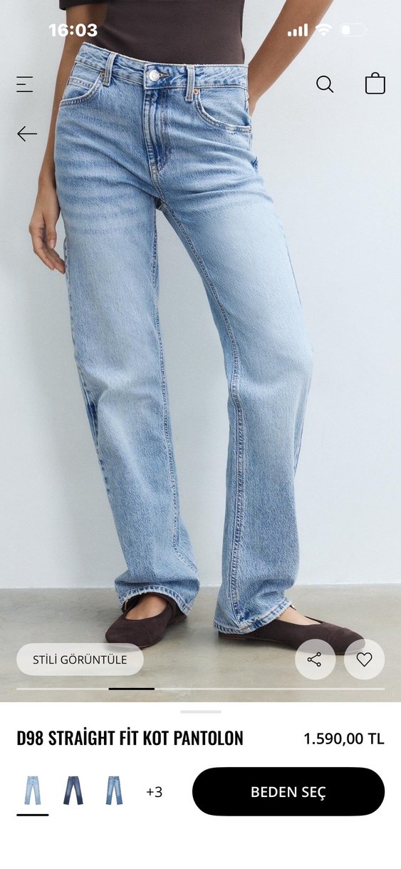 stradivarius d98 straight fit pantolon - Görsel 5