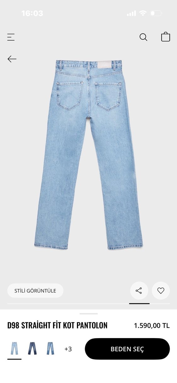 stradivarius d98 straight fit pantolon - Görsel 2