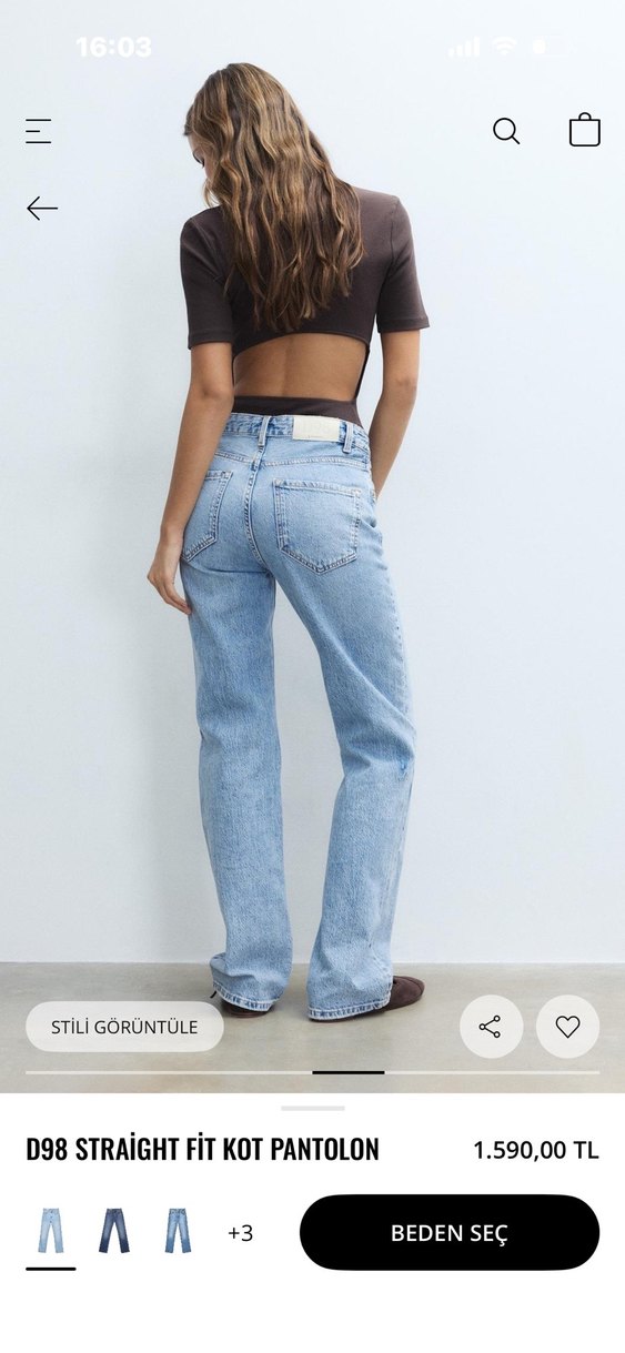 stradivarius d98 straight fit pantolon - Görsel 4