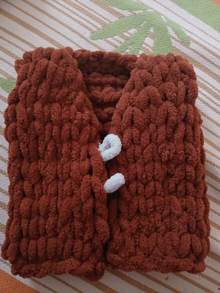 Kahverengi pufy bebek yeleği 0-6 aylık - Görsel 3