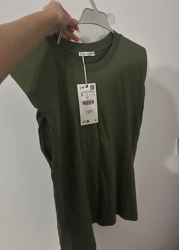 Zara Haki Kadın Kısa Kollu Tişört S Beden - Görsel 2