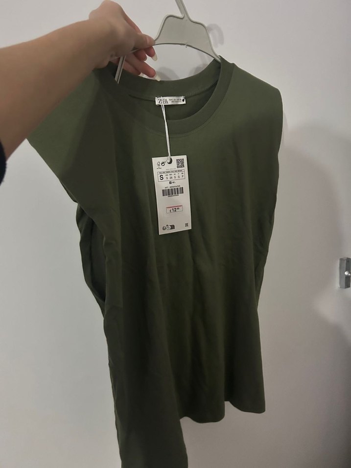 Zara Haki Kadın Kısa Kollu Tişört S Beden - Görsel 2