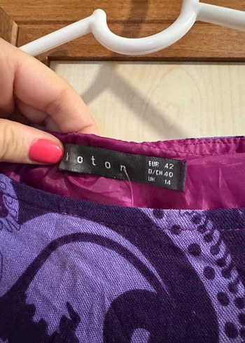 Bohem Uzun Kollu Mor Bağlama Desenli Tuniği - Görsel 4