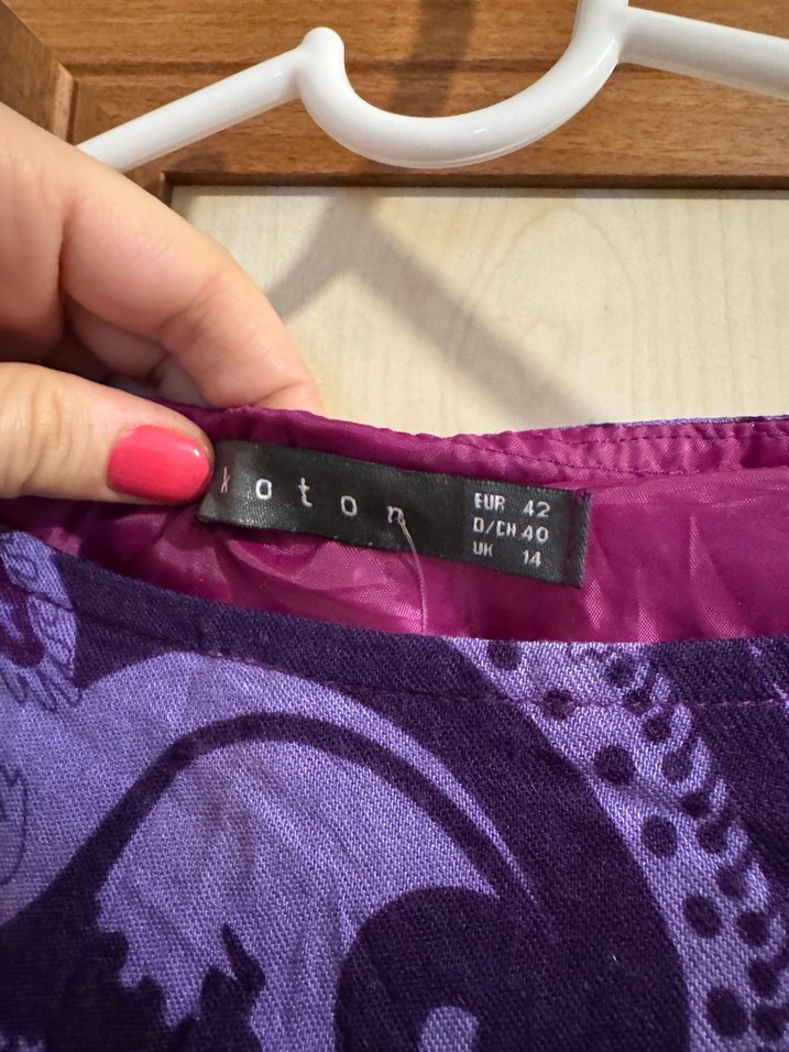 Bohem Uzun Kollu Mor Bağlama Desenli Tuniği - Görsel 4