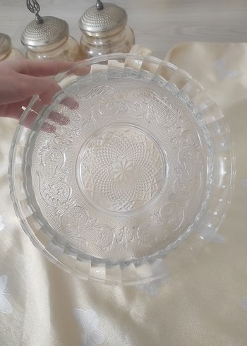kesme kristal büyük cam Tabak - Görsel 2