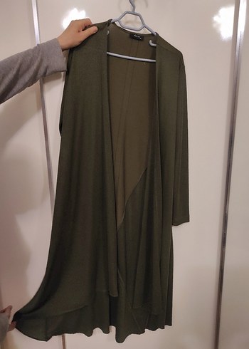 Kadın Haki Uzun Salaş Hırka - Görsel 2