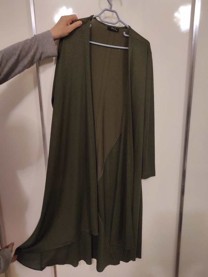 Kadın Haki Uzun Salaş Hırka - Görsel 2