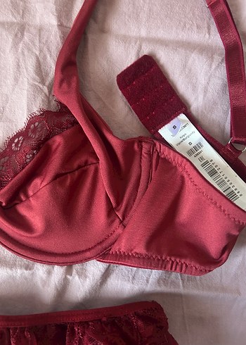 Bordo Sütyen ve Dantelli Külot Takımı - Görsel 2