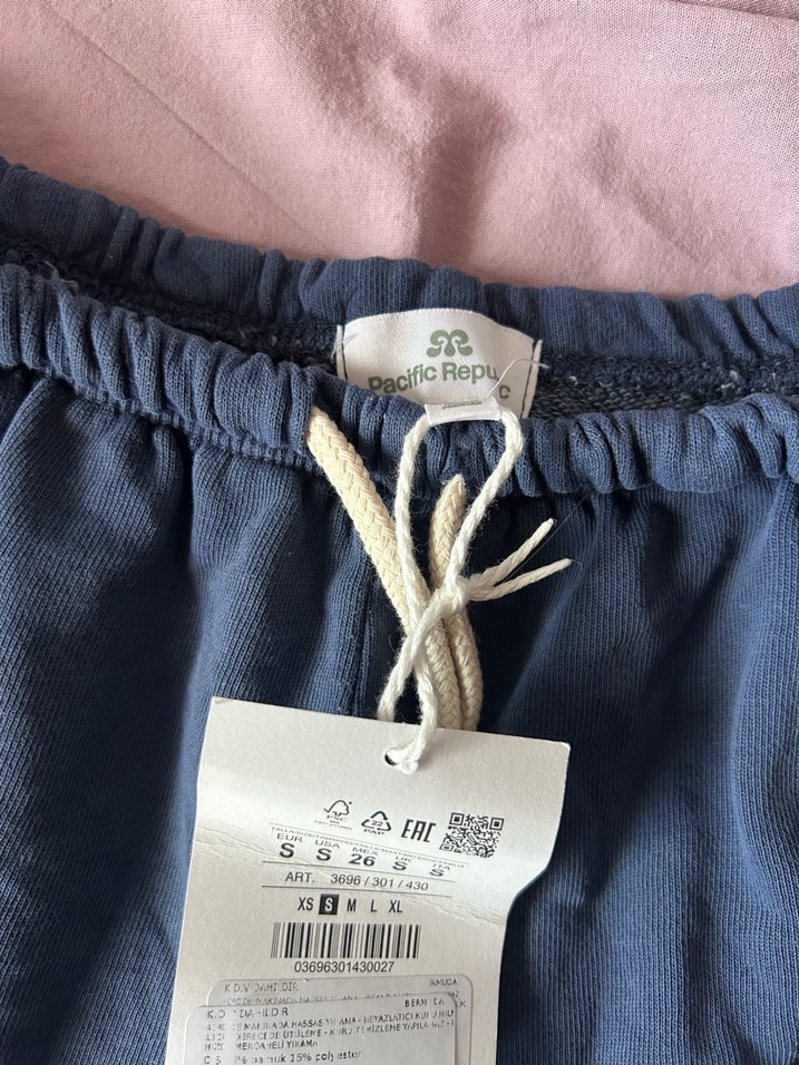 Pull and Bear Mavi Pamuk Mini Şort S beden - Görsel 2