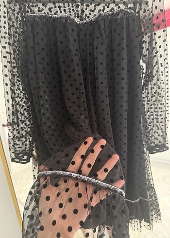 Bol siyah elbise - Görsel 2