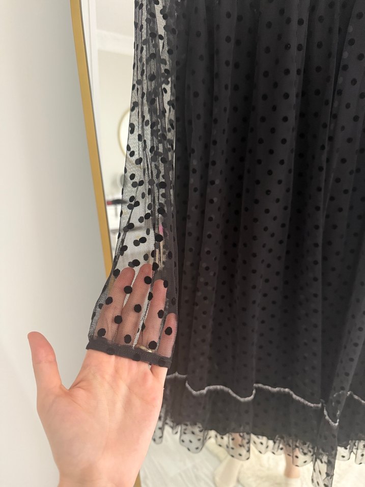 Bol siyah elbise - Görsel 3