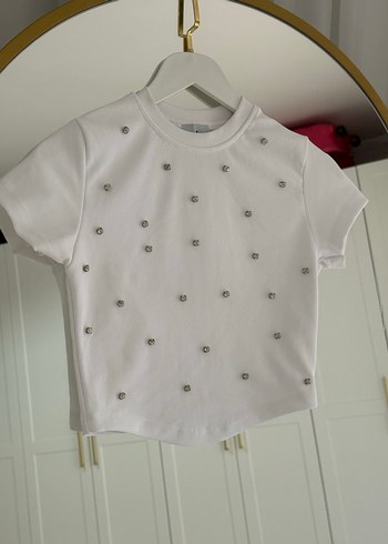 Beyaz taşlı Tişört - Görsel 2