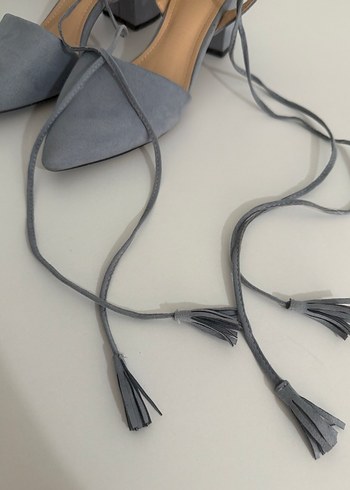 Mavi Süet  Kadın Topuklu Ayakkabı - Görsel 3