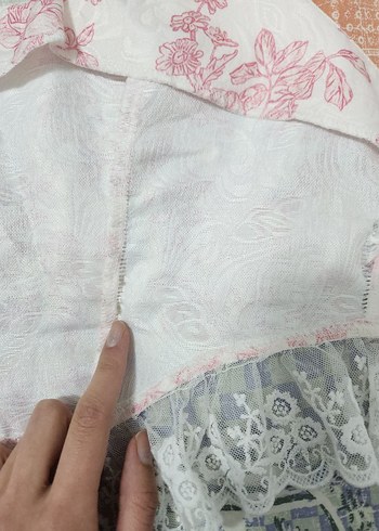 Dantel Detaylı Pembe Bohem Bustiyer - Görsel 5