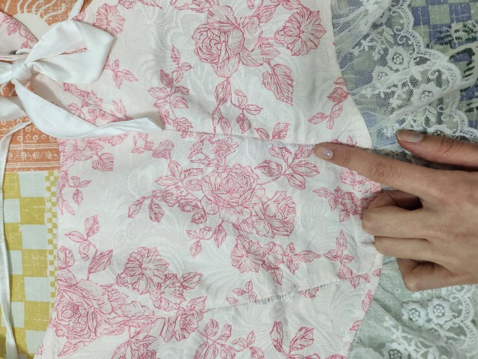 Dantel Detaylı Pembe Bohem Bustiyer - Görsel 4