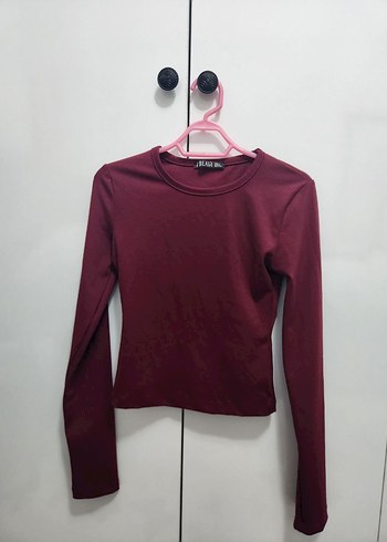 Bordo Kadın Boğazlı Sweatshirt - Görsel 2