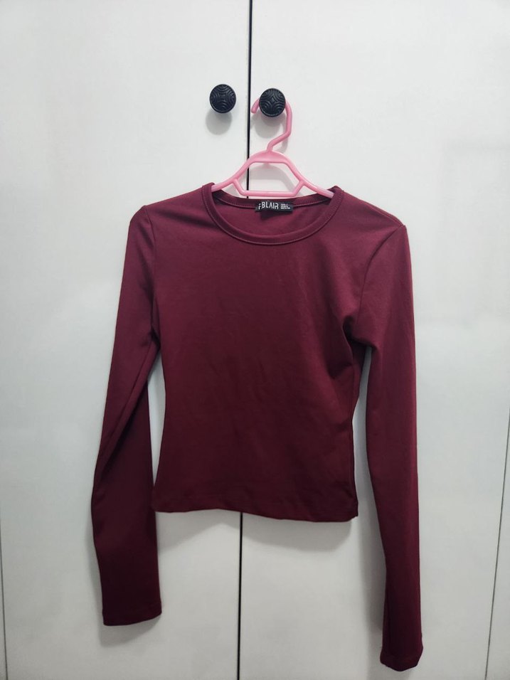 Bordo Kadın Boğazlı Sweatshirt - Görsel 2