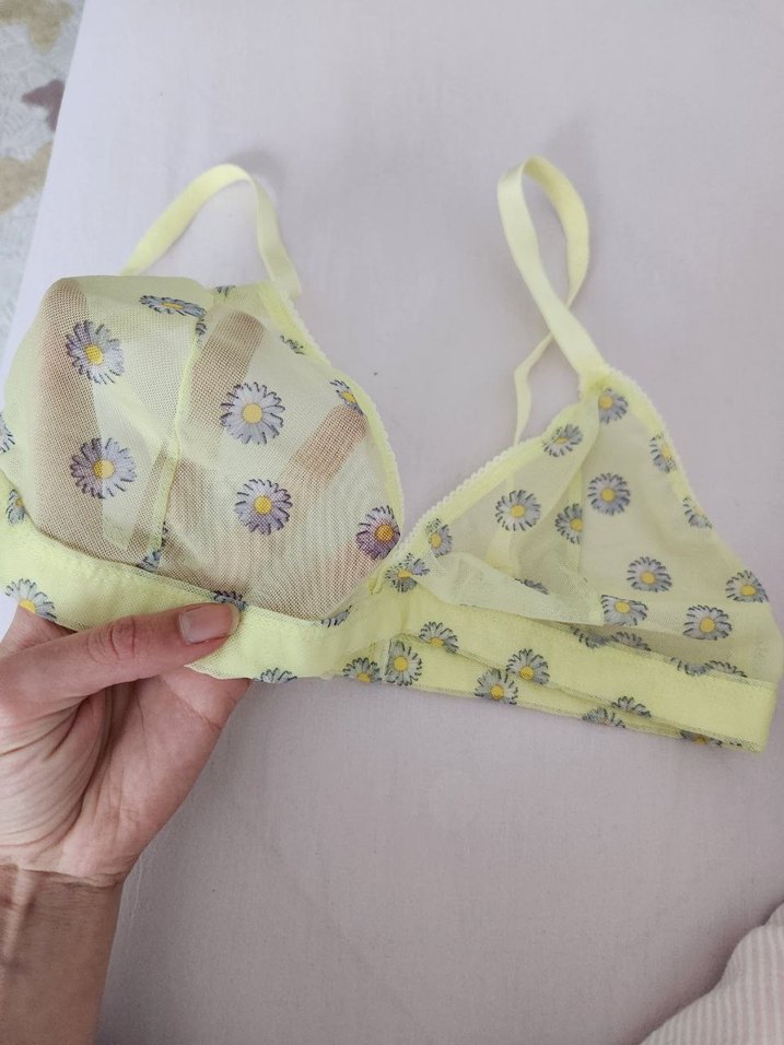 Sarı Vintage Midi Sütyen - Görsel 2