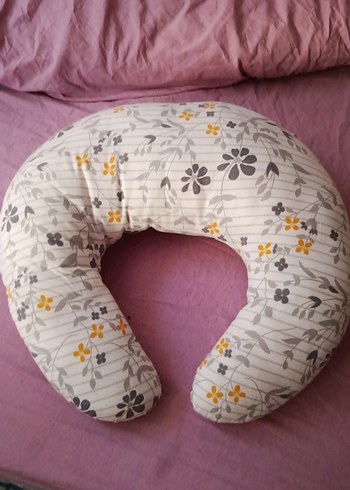 Çiçek Desenli Gri Emzirme Yastığı - Görsel 2