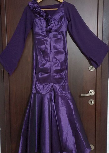 Tesettür Mor Abiye (Drapeli) - Görsel 5