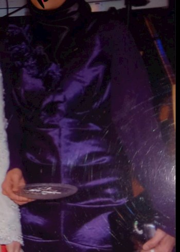 Tesettür Mor Abiye (Drapeli) - Görsel 3