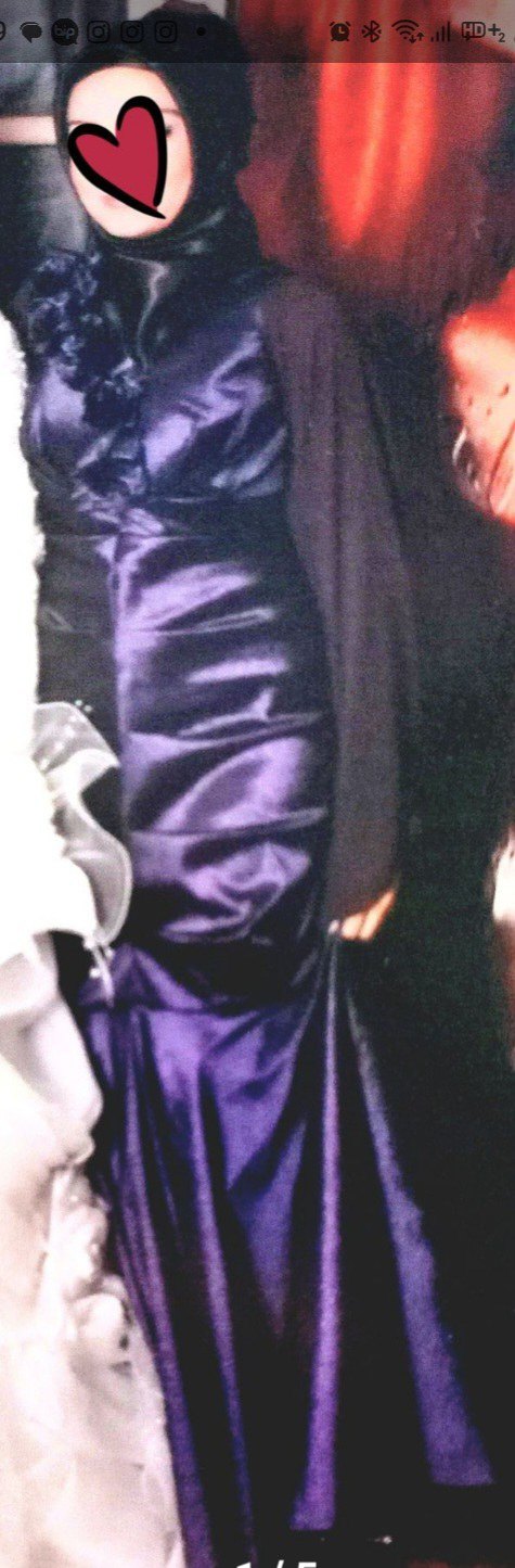 Tesettür Mor  Abiye (Drapeli) - Görsel 2